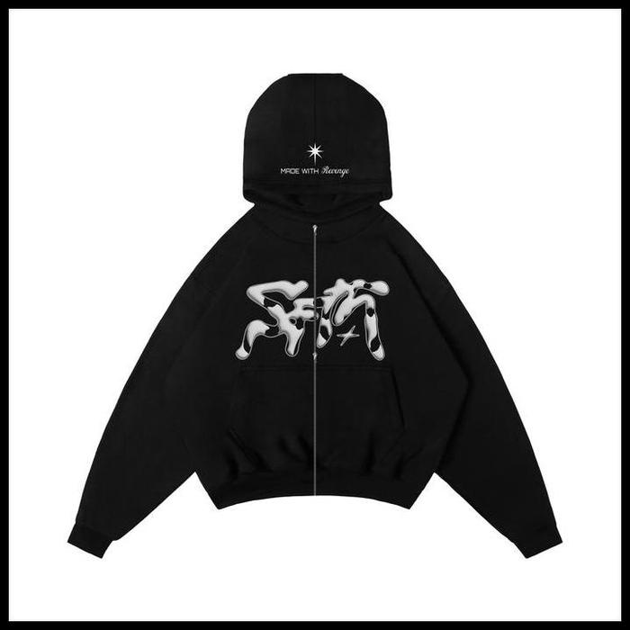 Gambar Terlaris Saffath - Painpul Ashes - Hoodie Zipper Boxy - Premium Product Good Quality - Hitam, M dari BHO KHONK undefined Tokopedia