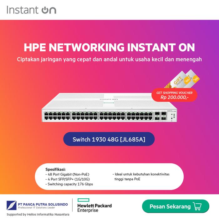 Gambar HPE Networking Instant On Switch 48p Gigabit 4p SFP+ 1930 JL685A - RSVLC-1905 dari Panca Putra Solusindo undefined Tokopedia