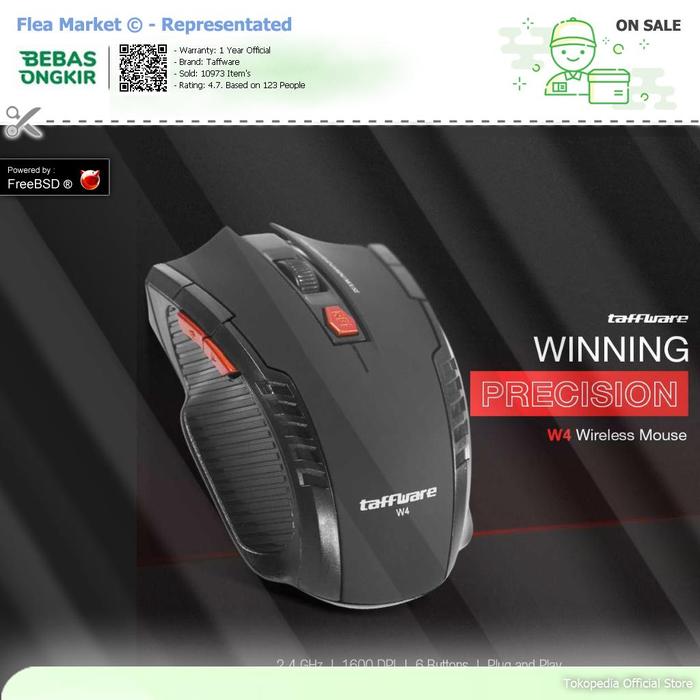 Gambar Taffware Fantech Gaming Mouse Wireless 2000 DPI - W4 - Hitam, Taffware dari Flea-Markets undefined Tokopedia