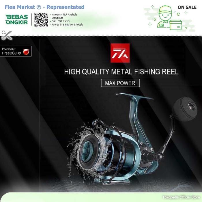 Gambar TA Reel Pancing Spinning Fishing Reel 14+1 Ball Bearing 5.5:1 - D3000 - Hitam, Etc dari Flea-Markets undefined Tokopedia