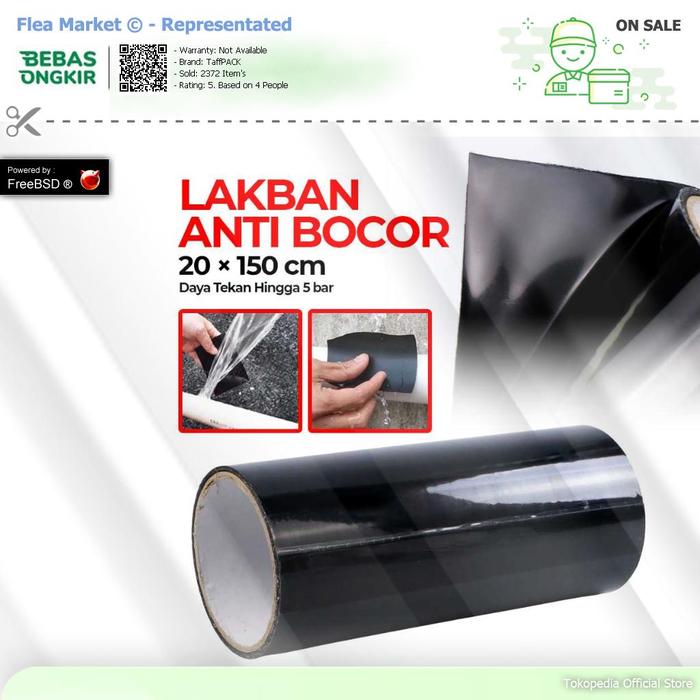 Gambar Flea.id - Lakban Anti Bocor Waterproof Super Strong Repair Tape - FL33 - 20x150cm Hitam, TaffPACK dari Flea-Markets undefined Tokopedia