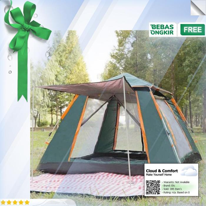 Gambar Clouds.id - Tenda Camping Lipat Otomatis Quick Open Rain Proof 3-4 Per - Hijau, Etc dari Clouds & Comfort undefined Tokopedia