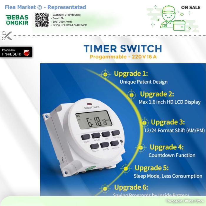 Jual Sinotimer Programmable Timer Switch Relay Countdown Time 220V AC ...