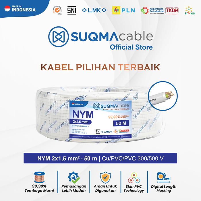 Gambar Kabel Listrik Tembaga / NYM 2 X 1.5 / NYM 3 X 1.5 / NYM 4 X 1.5mm - 2x1,5, @50m dari Suqmaelectric undefined Tokopedia