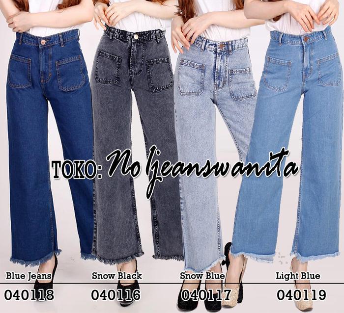 Kulot Panjang Rawis Wanita/Kulot Jeans 