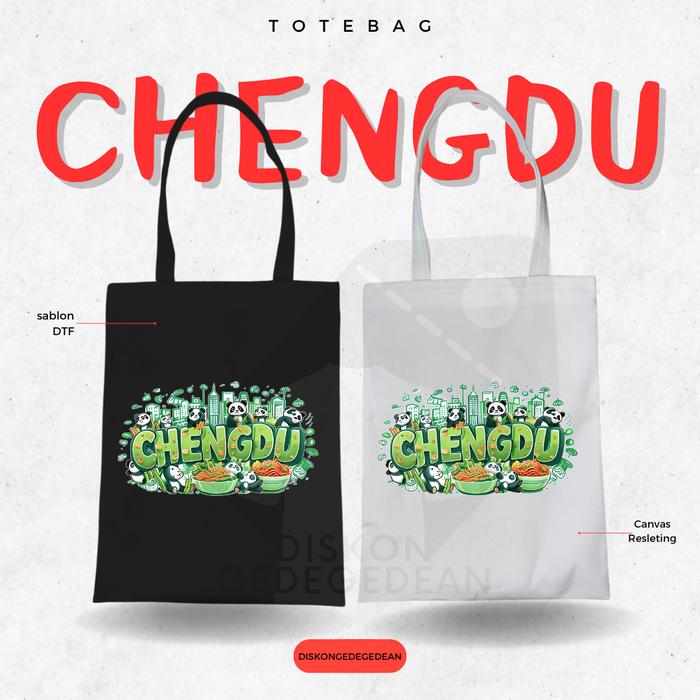 Gambar Diskongedegedean Totebag Souvenir Chengdu Tas Kanvas Resleting Oleh Oleh China 2 - Gambar 1, Hitam dari Diskongedegedean undefined Tokopedia