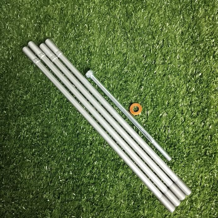 Gambar Baut Ancer Tiger Sunduk Baja IMPORT detail original Tiger Megapro herex cB gl100 satu set L - silver dari CKD MOTOSHOP undefined Tokopedia