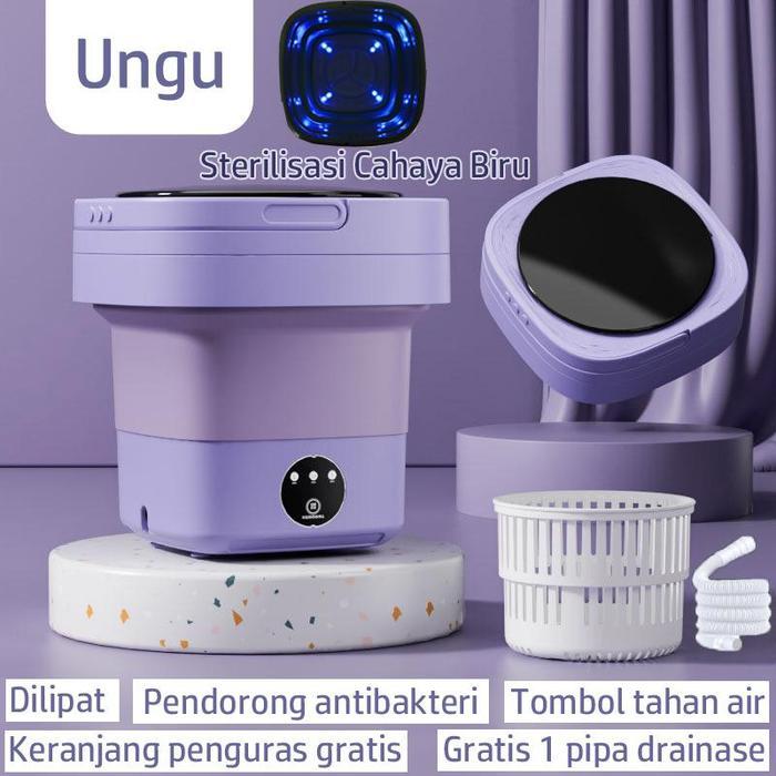 Gambar PREMIUM [Exclusive Rizky.chikay] Mesin Cuci Mini Portable 8L Sterilisasi Cahaya Biru Mesin Pengering Pakaian Mesin Cuci Lipat Otomatis - 8L dari Toko Wakarava Aisya undefined Tokopedia