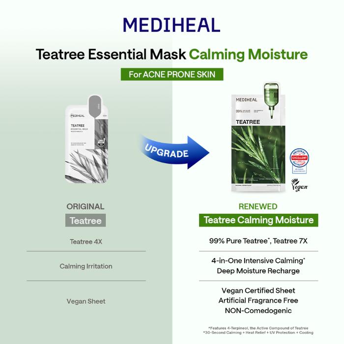 Gambar MEDIHEAL Essential Sheet Mask (Madecassoside HPA Glowing Ampoule Teatree Sheet Mask) - Teatree Mask dari Made By Caramel undefined Tokopedia