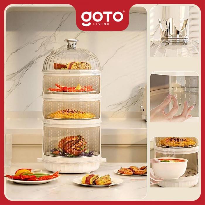 Gambar [Pre-Order] Goto Living x Ci Suan Goto [COD] Queen Tudung Saji Rantang Rak Makanan Susun Food Organizer Bertingkat Multifungsi 3 SUSUN 4 SUSUN#CR - 4S WHITE dari Goto Living Kota Tangerang Tokopedia