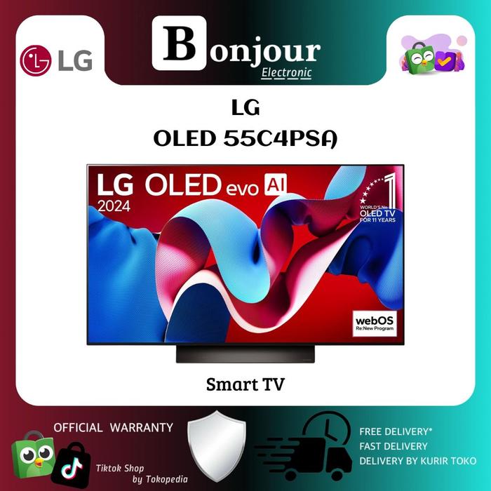 Gambar TV OLED LG 55 Inch OLED C4 LG 55C4 OLED 55C4PSA 4K Smart TV Pengganti 55C3 - 55C4 dari Bonjour Electronic Official Kota Depok Tokopedia