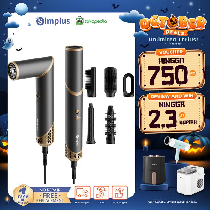Gambar 【Tokopedia Exclusive】SIMPLUS PINK - AIRIS Hair Dryer Brush 5-in-1 Dengan 130 Juta Ion Negatif Multifunctional Styler Hair Curler Straightener High Speed Hair Dryer 110.000rpm Ionic Hair Care RFSH003 dari Simplus undefined Tokopedia