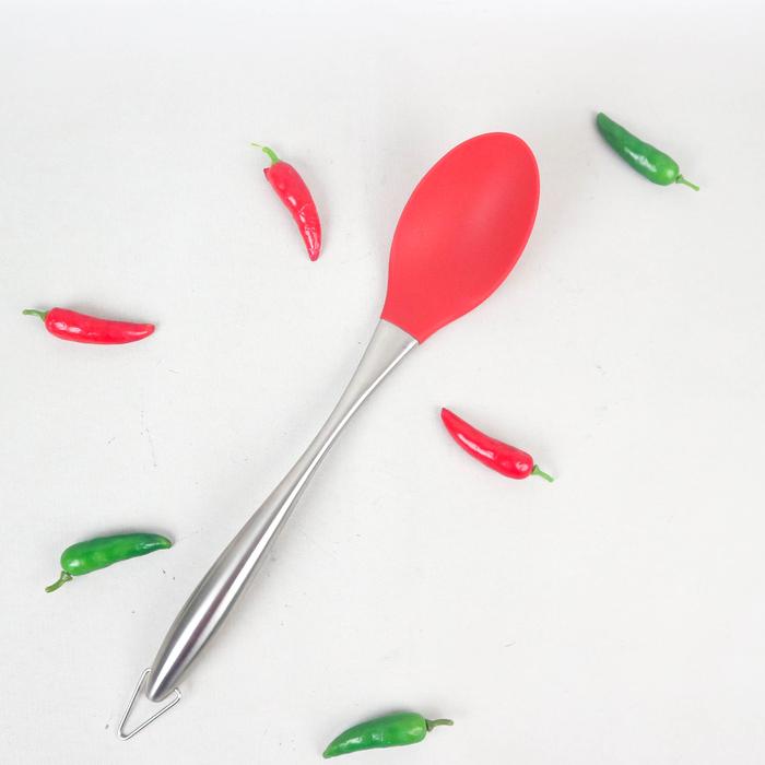 Gambar Preston Big Spoon Spatula Merah Hitam - Sutil Masak Silikon Food Grade Silicone Stainless Steel Kitchenware - Merah dari Prestoncookware undefined Tokopedia