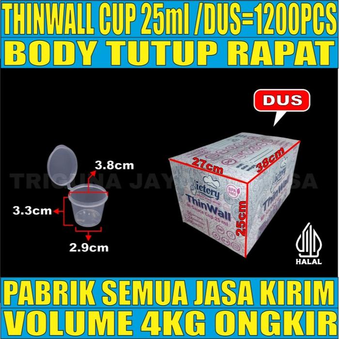 Gambar Thinwall Cup Rapat 25ml 35ml 60ml 100ml 150ml Victory Dus Bulat Saus Sambel n Puding Jelly JSK - Th Cup Uk 25ml dari Triguna Jaya Sentosa Trifinity undefined Tokopedia