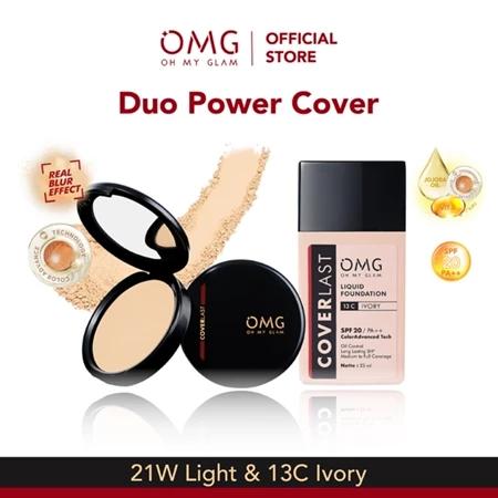 Gambar OMG FAVOURITE BUNDLE! Duo Power Cover (Foundation + Bedak Padat) Liquid Wanita Fondation - 13C + 21W dari OMG Beauty Indonesia undefined Tokopedia