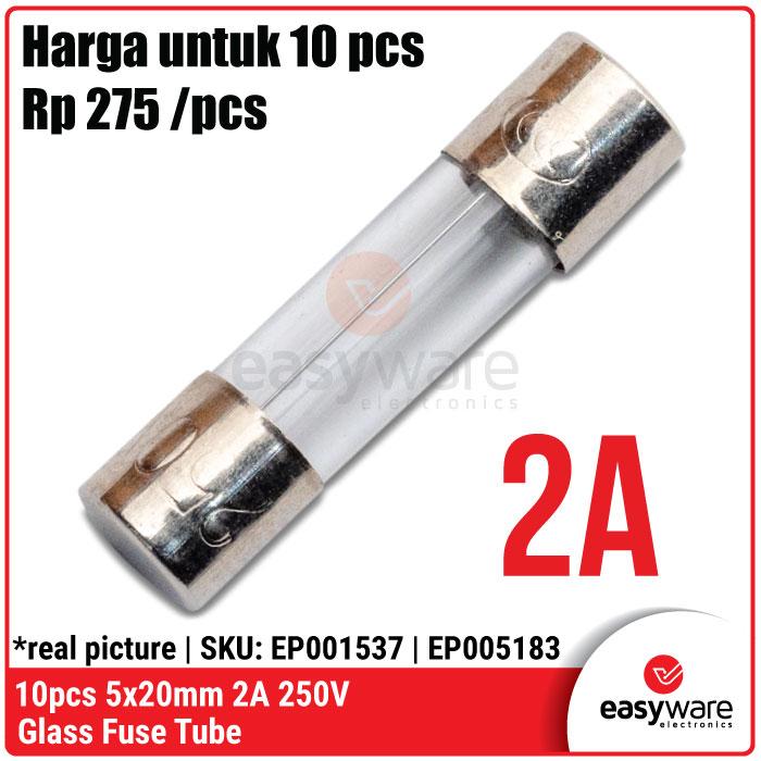 Gambar 10pcs Fuse Tube Kaca 5x20mm 250V Glass Fuse Tube 0.5A 1A 2A 3A 4A 5A 6A 7A 8A 10A 15A 20A 25A 30A - 10A dari EasyWare Electronics undefined 4 Tokopedia