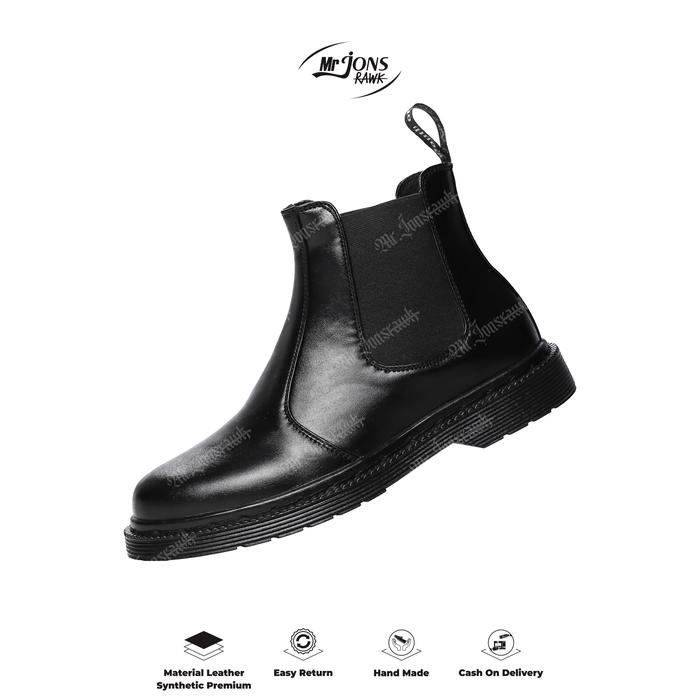 Gambar Mr.Jonsrawk Original Sepatu Formal Boots Lars Chelsea Pria Wanita Warna Hitam - 36 dari Mr. Jonsrawk undefined Tokopedia