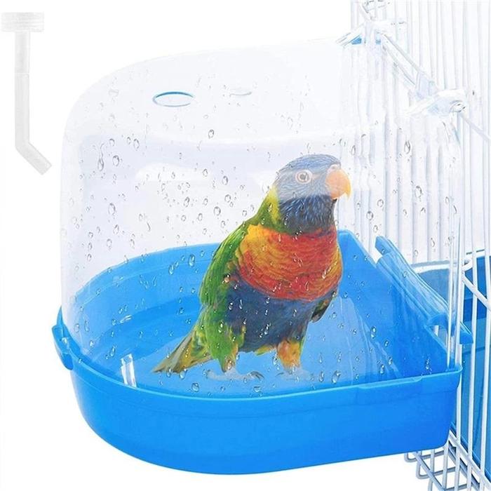 Gambar Hanging Bird Bath Cube Parrots Bathtub Bath Shower Box Cage Accessory for Little Bird Canary Budgerigar Cockatiel Bird Supplies dari cresa shop undefined Tokopedia