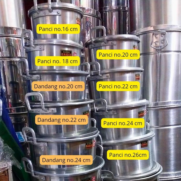 Gambar Panci polos alumunium 16,18,20, 22, 24, 26, 28, 30, 33 cm global eagle panci sayur kuah panci alumunium tebal panci masak air panci mie rebus Kitchenware Set - 33 dari winvitaperabot undefined Tokopedia