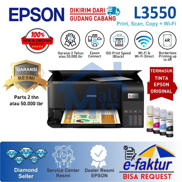 Gambar PRINTER EPSON L3550 L-3550 L 3550 Print Scan Copy Wifi Wireless RESMI - L3550 dari Mall IT Jakarta undefined Tokopedia