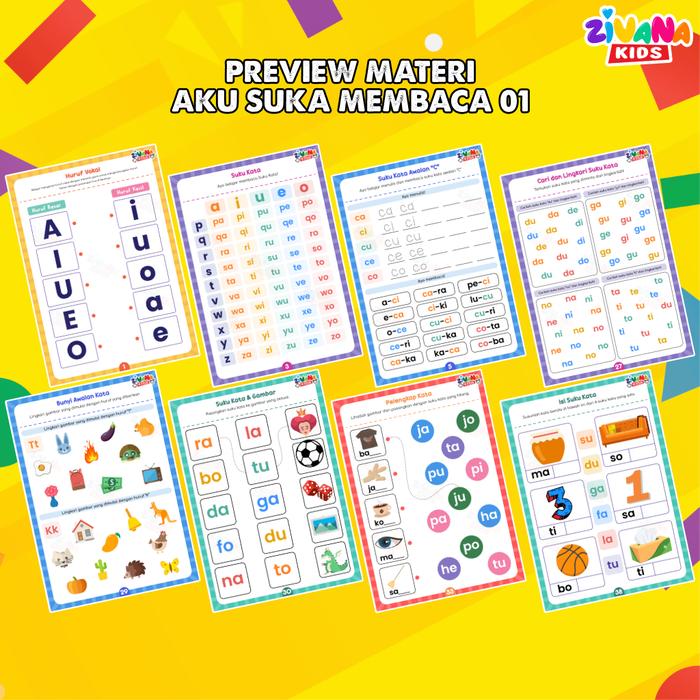 Gambar ZIVANAKIDS Worksheet Aku Suka Membaca Series Buku Edukasi Belajar Membaca Mengeja Anak PAUD TK - Aku Suka Membaca 01 dari ZIVANA KIDS undefined Tokopedia