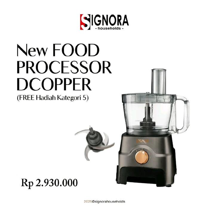 Gambar Food Processor Signora DCopper - Cubic Cutter + 2 Blade - Dengan 2 Layer Blade dari Lina Signora Jakarta undefined Tokopedia