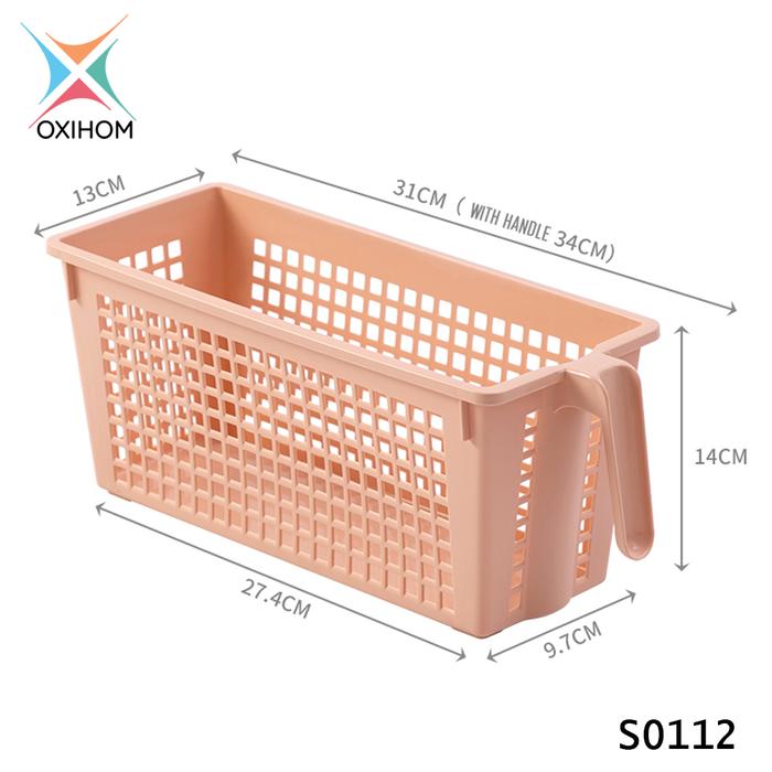 Gambar Oxihom Keranjang Tempat Penyimpanan Makanan Dapur Plastik Sayur Buah Food Storage - S0112 Pink dari Oxihom undefined Tokopedia