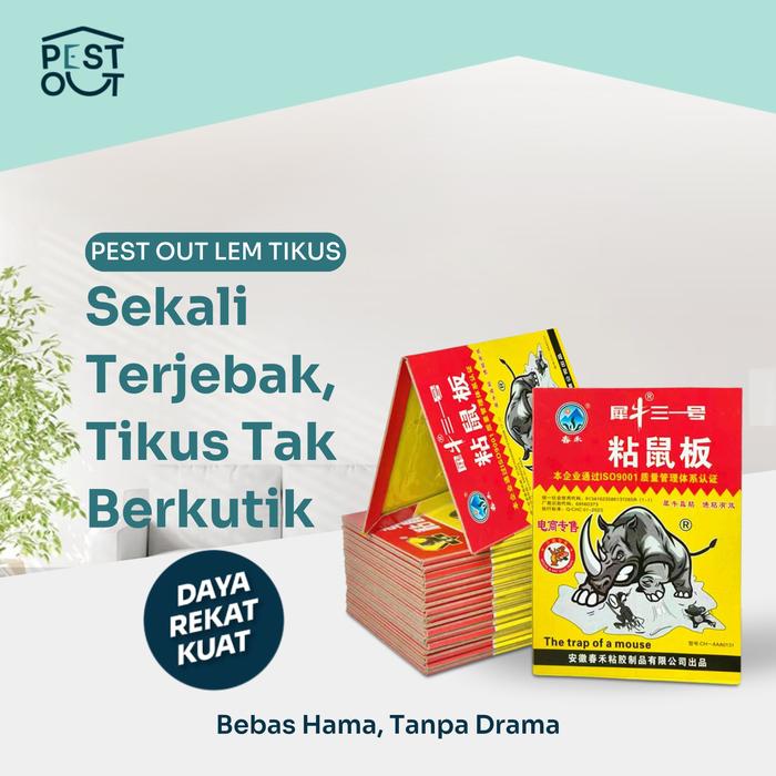 Gambar Lem Tikus Cap Badak Papan Perangkap Super Lengket Anti Kabur - 1 PCS dari Pest Out undefined Tokopedia
