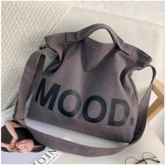 Gambar Mood Mode Korean Trending Tote Bag / Canvas Tote Bag/Tas Fashion Korea - Toupe Grey dari TravelyciouS undefined Tokopedia