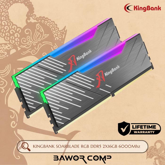 Gambar Kingbank Soarblade DDR5 16GB x 2 6000 MT/s XMP RGB Black CMXT CL36 | Memory Ram 32GB Kit PC 6000Mhz dari BAWOR COMPUTER undefined Tokopedia