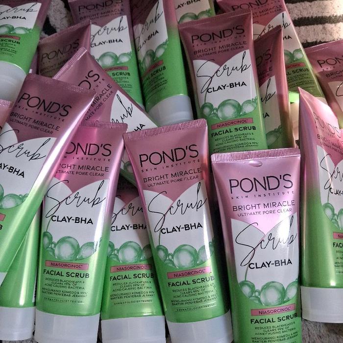 Gambar 1 pcs Ponds Bright miracle ultimate pore clear scrub clay bha facial scrub 100 ml dari Beauty Care Kosmetik undefined Tokopedia