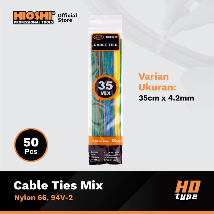 Gambar HIOSHI /Cable Ties/Kabel tis/Nylon/Pengikat kabel/CAMPUR/MIX/10cm 15cm 20cm 25cm 30cm 40cm - HD - 35cm x 4.2mm dari HioshiToolsOfficial Kota Surabaya Tokopedia