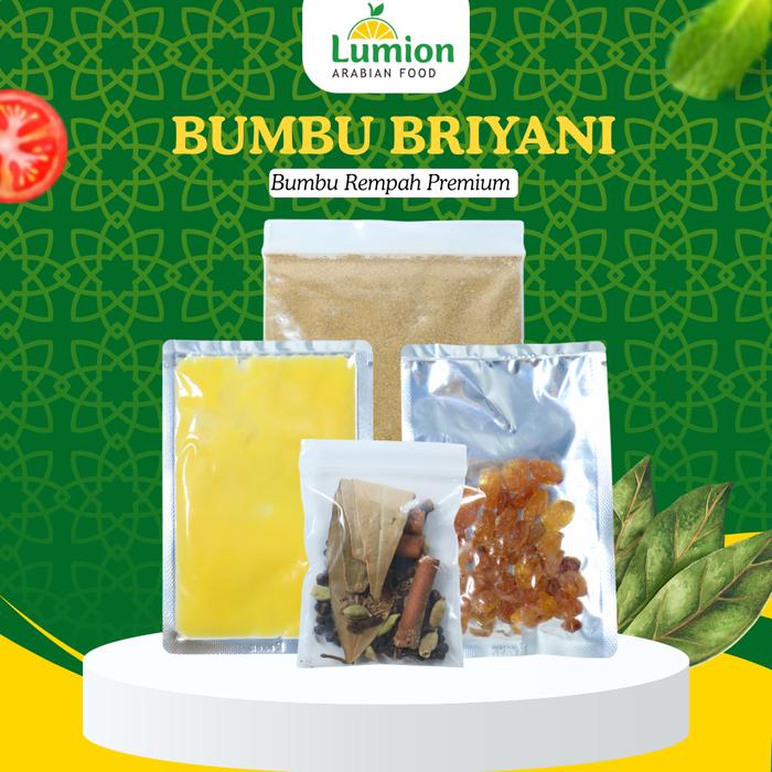 Gambar [Lumion Food] HANYA BUMBU Briyani untuk pemakaian beras basmati 1kg (Bumbu, Rempah, Minyak Samin, Kismis, Garam) dari Lumion Food undefined Tokopedia