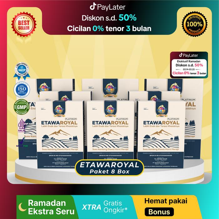 Gambar ETAWAROYAL Platinum Susu Kambing Etawa Dengan Kandungan Kolostrum Paket 8 Box - ORIGINAL dari Etawasure Official undefined Tokopedia