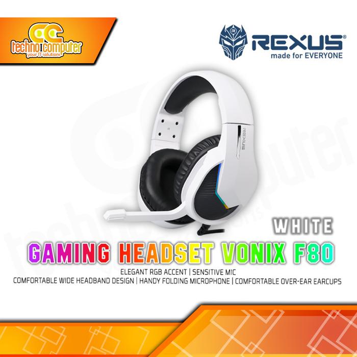 Gambar HEADSET GAMING REXUS VONIX F80 - Putih dari Techno Computer Bali undefined Tokopedia