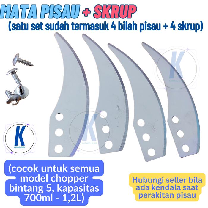 Gambar Sparepart Pisau Cup Cover Mesin Kapsul Chopper Bintang 5 Babyfood - Mata Pisau + Skrup dari Karmiel undefined Tokopedia