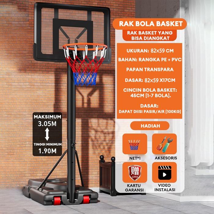 Gambar 【MY-HI】Ring Basket Portable Stand bola Basket pengang katyang Dapat Digerakkan 1.7m-3.05m - AM-01(82*59cm) dari Ancestor Mall undefined Tokopedia