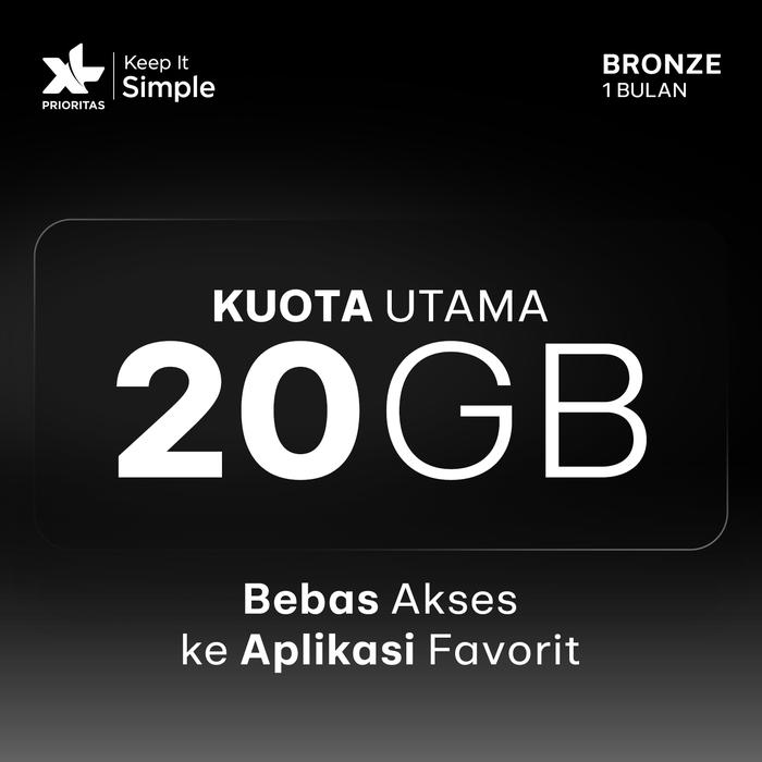 Gambar BARU! Kartu Perdana XL PRIORITAS Bronze 20GB/bln - 1 Bulan dari XL #WeAreMore undefined Tokopedia