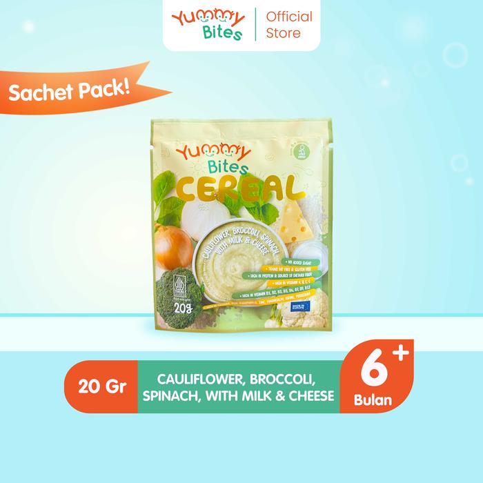 Gambar Yummy Bites Cereal Sachet 20 GR/ MPASI Baby/ Bubur Bayi - Cauliflower 20gr dari Yummy Bites undefined Tokopedia