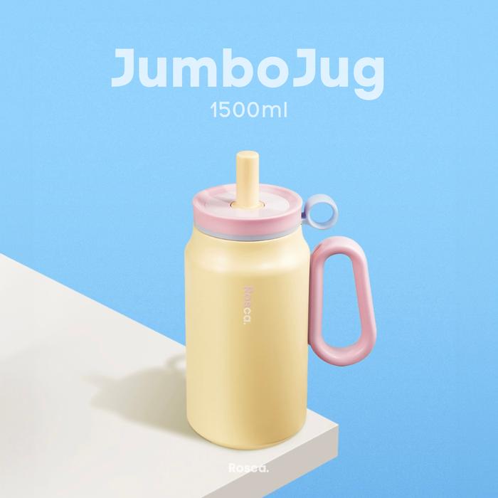 Gambar Rosca JumboJug Tumbler Stainless 1.5 Liter Botol Minum 1500ml Tahan Panas / Dingin Portable Stainless Steel Tumblr - Butter Me Up 1500ml dari Rosca Indonesia_NEW undefined Tokopedia