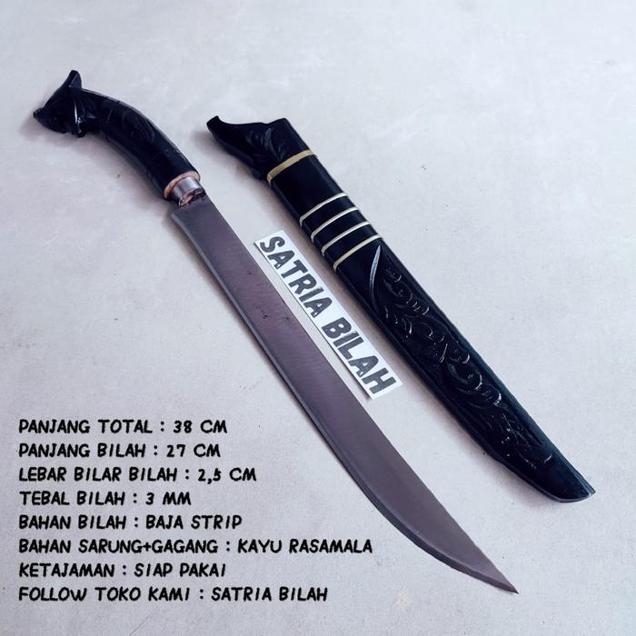 Gambar Golok sembelih super tajam Pisau jagal ukiran macan kayu rasamala asli cibatu bilah 27 cm dari Chocolate Bon Bons undefined Tokopedia
