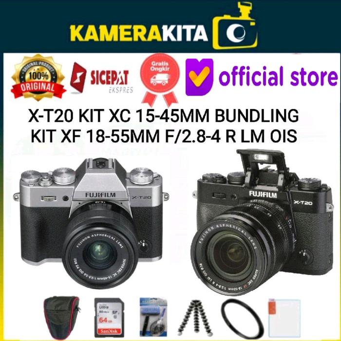Jual FUJIFILM X-T20 KIT XC 15-45MM / KAMERA FUJIFILM XT20 KIT 18