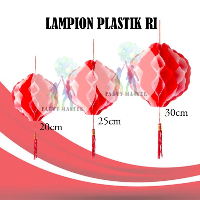 Gambar Lampion gantung merah putih / lampion Kain / Lampion PVC HUT RI / lampion DIRGAHAYU RI Kertas - 2pcs gantungan RI 20cm dari Balonasia2_NEW undefined Tokopedia