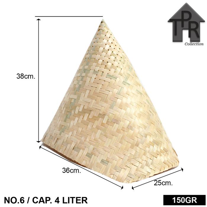 Gambar Kukusan Bambu l Aseupan Polos - sedang - No.6 (4 liter) dari Toko Pernik Rumah undefined Tokopedia