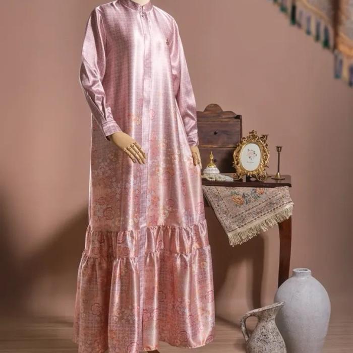 Gambar Dress jingga matterial silky diamon Premium - Peach, S dari Shintaboutiquee undefined Tokopedia