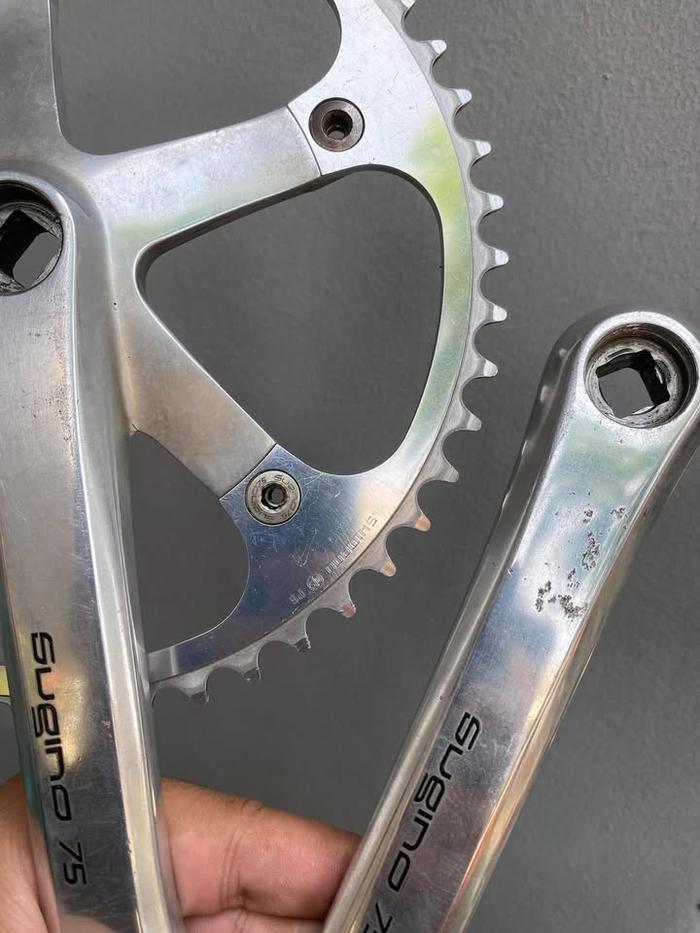 Crankset Sugino 75 165 mm & Chainring Dura Ace NJS 50T BCD 144