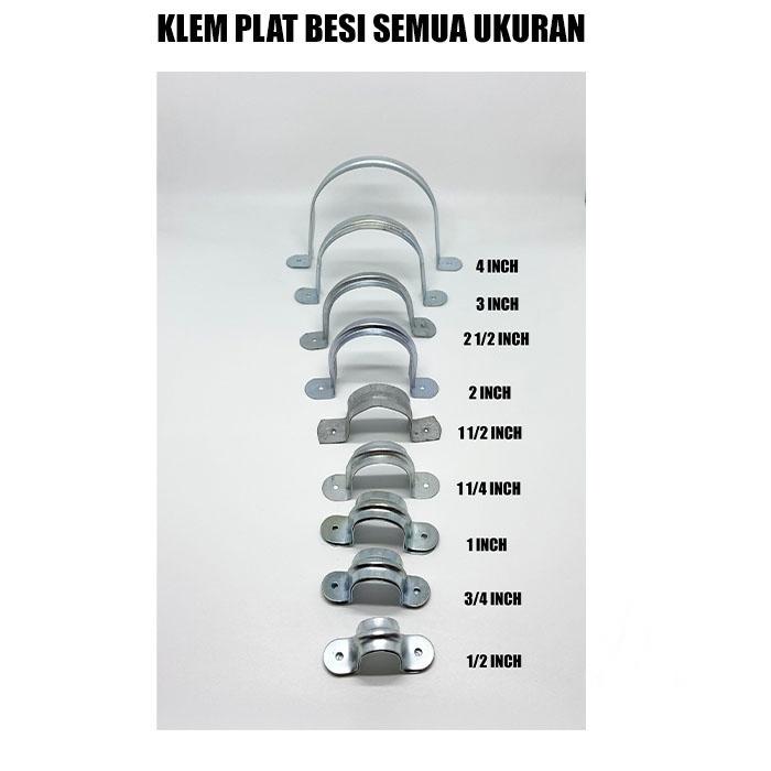 Gambar KLEM PIPA BESI PLAT TEBAL / PIPE CLAMP/KLEM OMEGA GALVANIS / PIPA - 3" dari Surya Jaya undefined Tokopedia