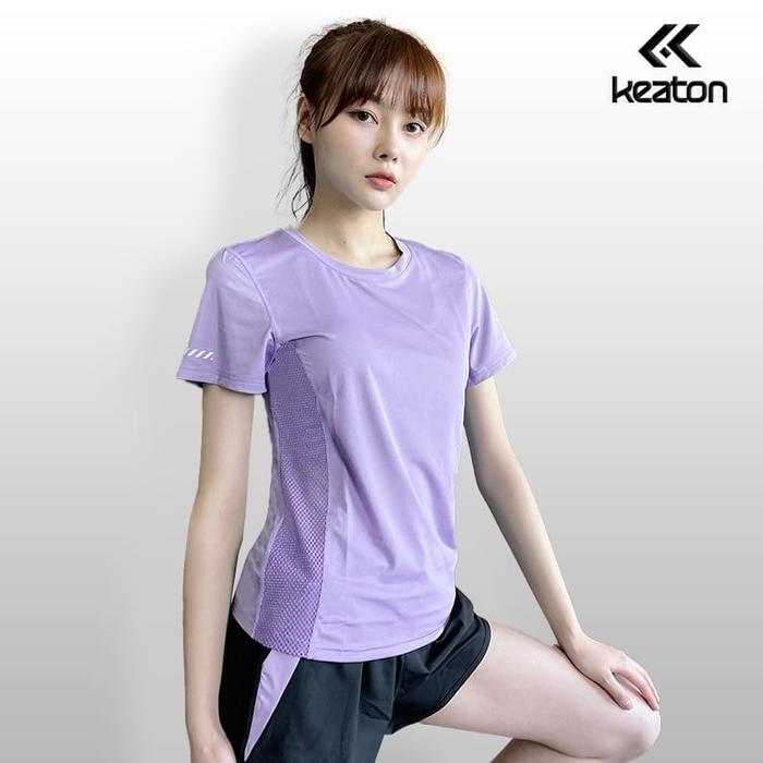 Gambar [ MOA LILAC ] JERSEY RUNNING DRY FIT BAHAN PREMIUM BAJU OLAHRAGA LARI WANITA KAOS GYM PAKAIAN SPORT LENGAN PENDEK CEWEK - MOA-LILAC, M dari Keatonofficial undefined Tokopedia