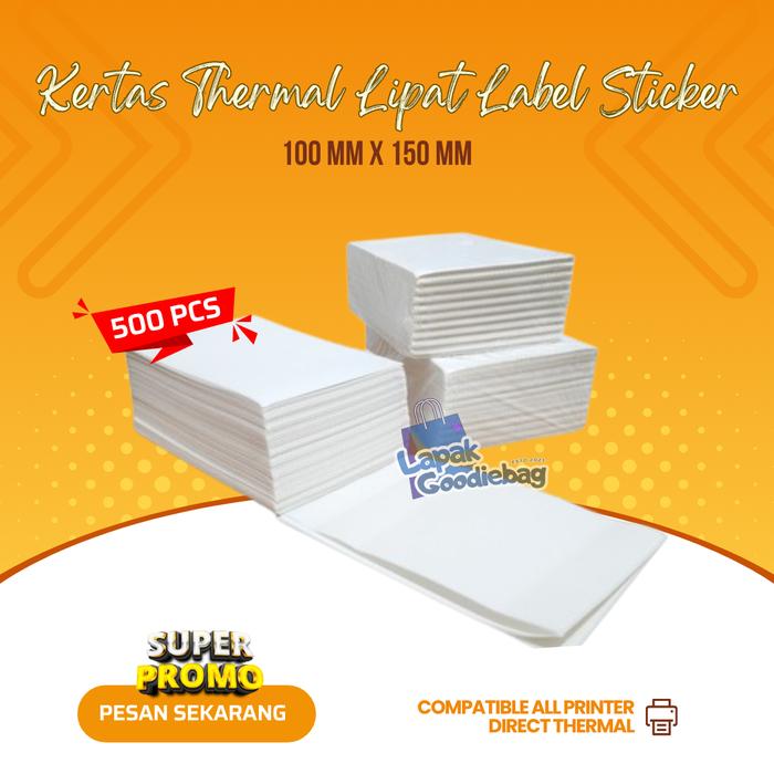 Gambar Kertas Thermal LIPAT LABEL STICKER BARCODE 100 X 150 Isi 500 PCS Kertas Printer Resi Online Shop Ekspedisi - TH LIPAT, 100X150X500 dari LAPAK GOODIE BAG undefined Tokopedia