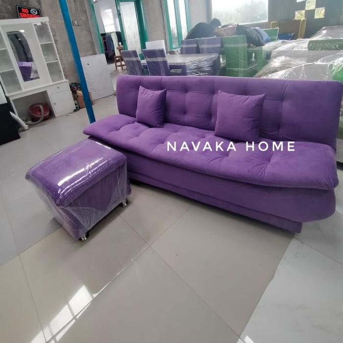 Gambar (PO) Sofabed 2in1 Double top Free stool - -, - dari Navaka Home Furniture undefined Tokopedia